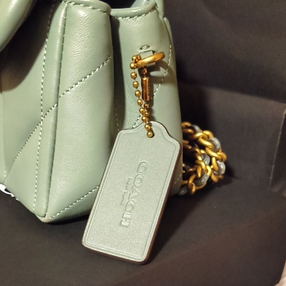 Coach Sage Green Quilted Shoulder Bag - Picture 3 of 5